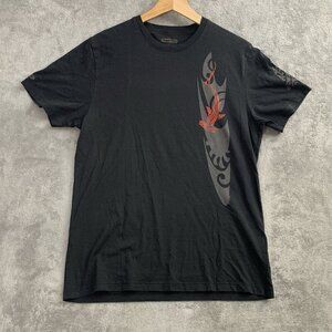 Crazy Shirts Hawaii Shirt Mens Small Black Tribal Shark Print Tee Single Stitch